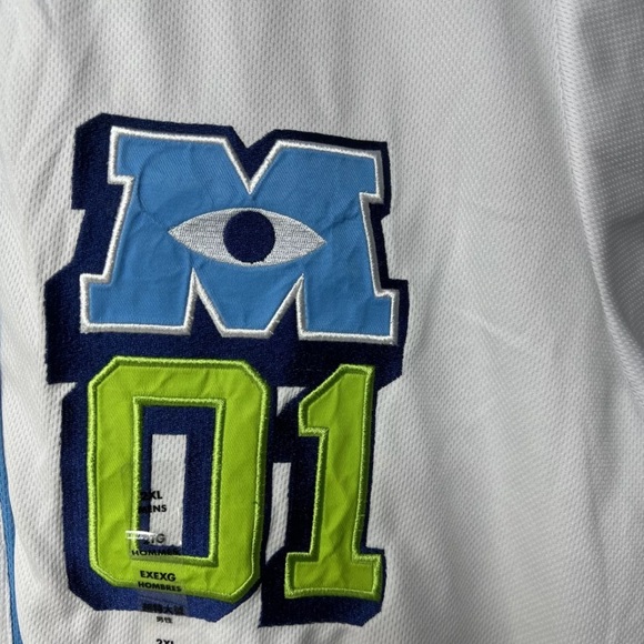 Disney Parks Monsters Inc Mike Wazowski Baseball Jersey Adult  2XL - Picture 4 of 9